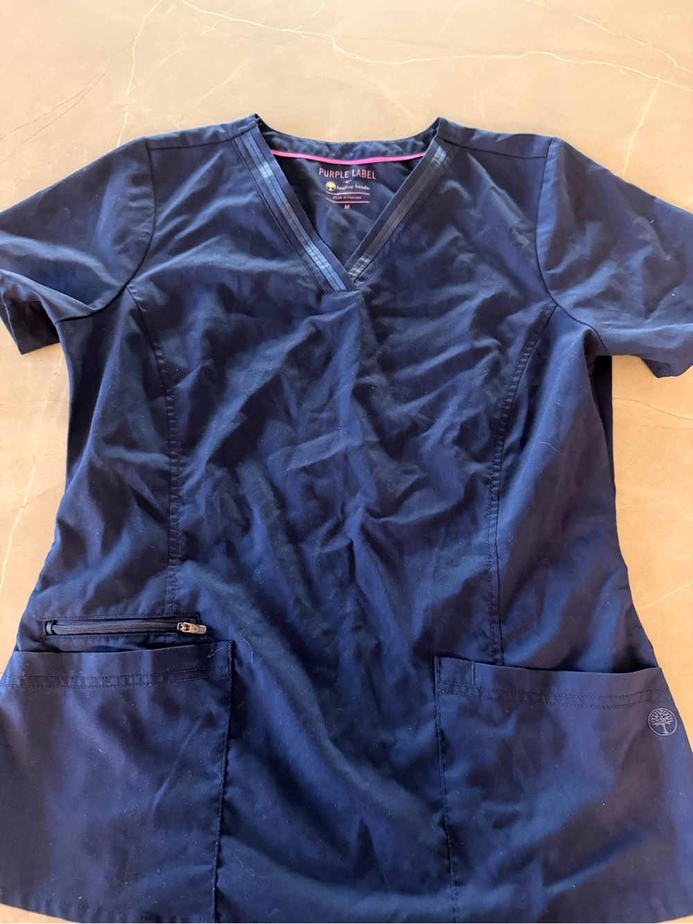Purple Label Classic Navy V-Neck Medical Scrub Top